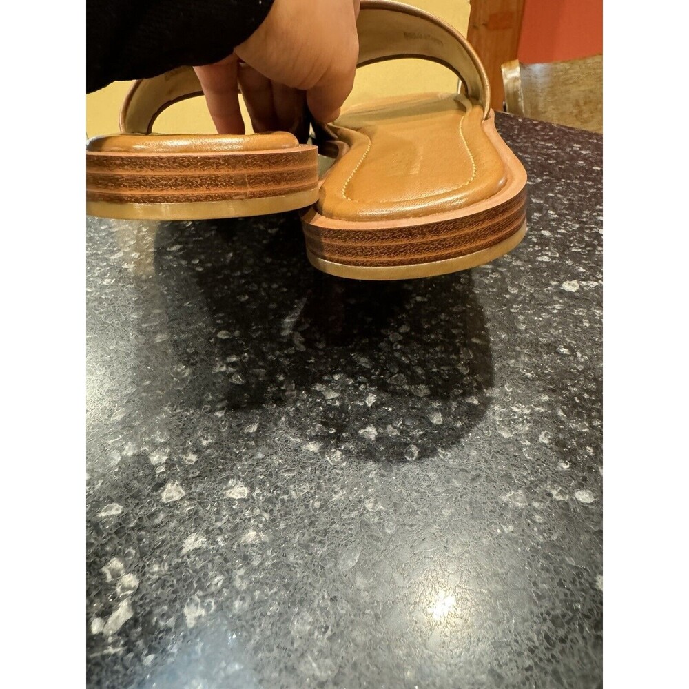 Michael Kors MK Logo Slide Sandals Brown Gold Women’s Size 7 - Picture 7 of 8